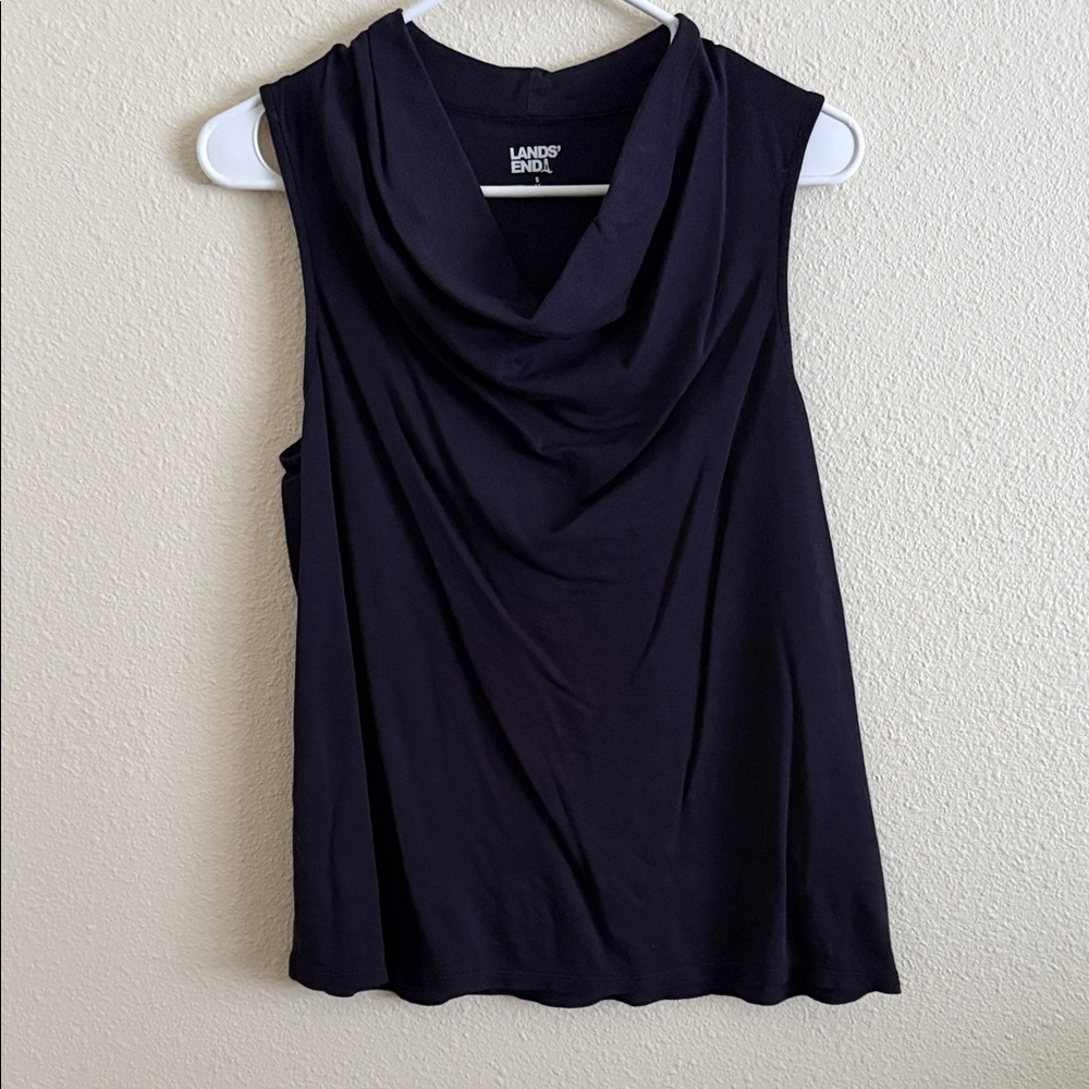 Chase bank Women's Black Sleeveless Cowl Neck Top